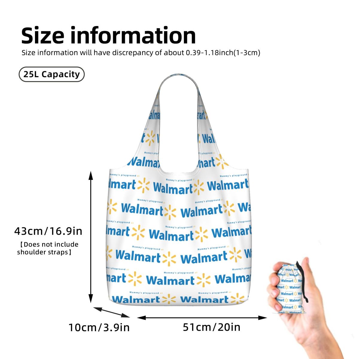 Borsa Shopper Walmart in Tela, - Women Bags Walmart recensione e prezzo