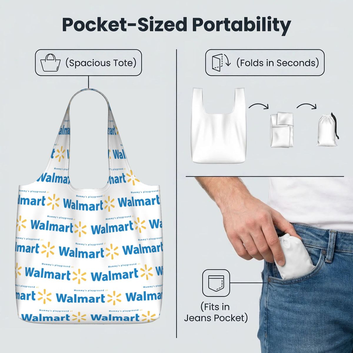 Borsa Shopper Walmart in Tela, - Women Bags Walmart recensione e prezzo